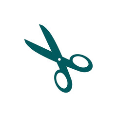 Fototapeta premium Scissors icon. Mark cut here. Flat design.