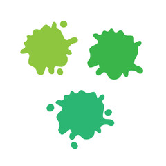 Green slime vector set on checkered transparent background.