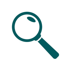 Icon of loupe. Search button. Magnifying glass. Flat design style. 