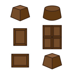 Set of chocolate icons. Sweet food.