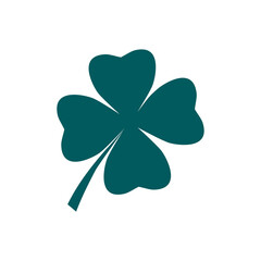 Fototapeta premium Leaf clover sign icon. Saint patrick symbol. Ecology concept. Flat design style.