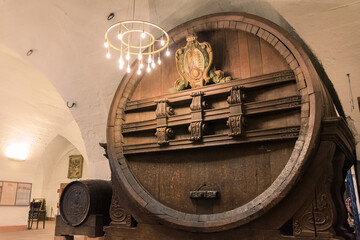 Huge Storage Beer Barrel Historical Ancient Impressive Indoor Castle