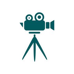 Cinema camera icon. Flat design style. Vector.