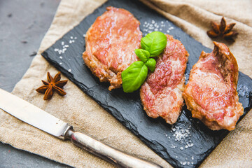  juicy grilled pork chop neck