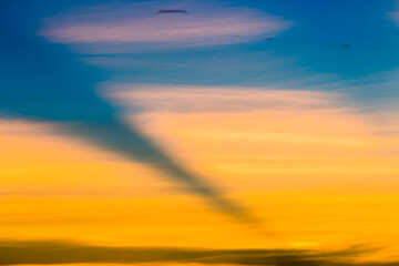 colorful dramatic sky with cloud at sunset