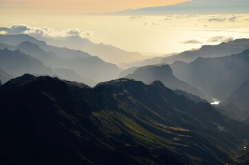 Obraz premium Landscape of mountains, southwest of Gran canaria, Canary islands