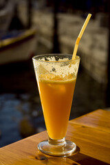 Glass with orange juice