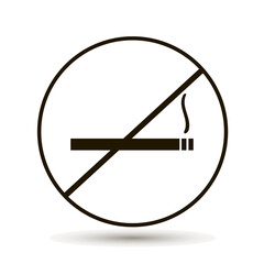 Vector icon prohibits smoking. Place indicating smoking is prohibited. No smoking