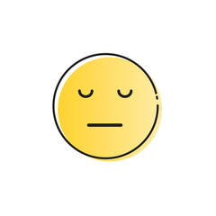 Yellow Cartoon Face Sad Negative People Emotion Icon Vector Illustration
