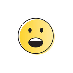 Yellow Cartoon Face Screaming People Emotion Icon Vector Illustration