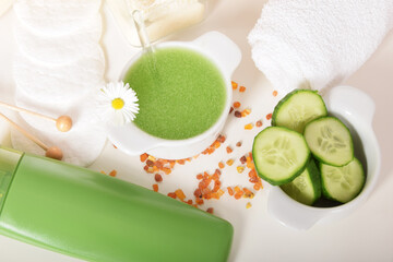 natural peeling cucumber with amber