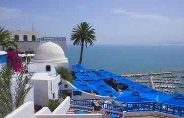 Photo sur Plexiglas Tunisie De beaux paysages dans la ville de Sidi Bou Saïd
