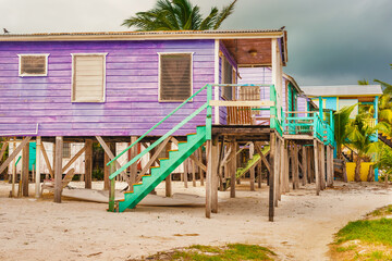 Exterior of the buildings in Caye Caulker Belize.