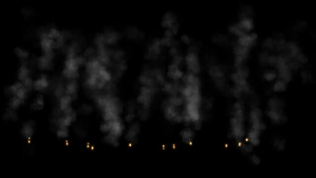 4k Abstract smoke flames fireworks background,holiday explosions particle backdrop.