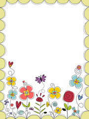 Doodle floral card / frame border