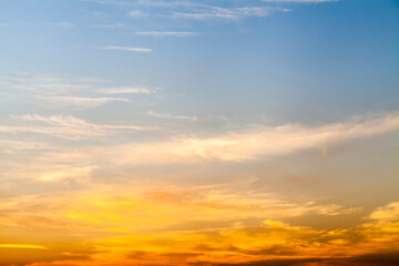 colorful dramatic sky with cloud at sunset