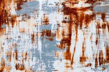 A background of peeling paint and rusty old metal