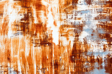 A background of peeling paint and rusty old metal