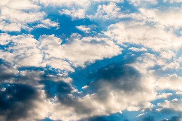 colorful dramatic sky with cloud at sunset