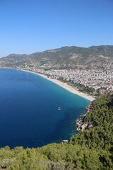 Obraz premium aerial view of cleopatra beach in alanya