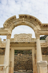 Temple of Hadrianus Ruins in Ephesus, Turkey