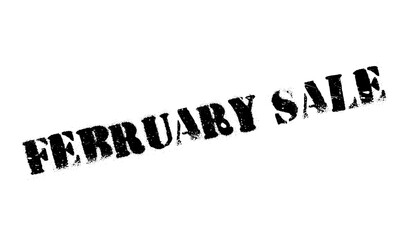 February Sale rubber stamp. Grunge design with dust scratches. Effects can be easily removed for a clean, crisp look. Color is easily changed.