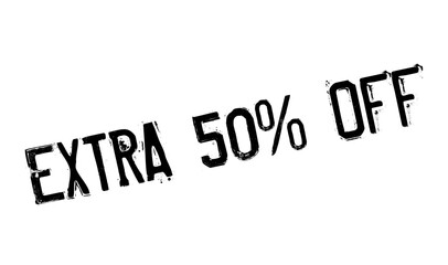 Extra 50 Off rubber stamp. Grunge design with dust scratches. Effects can be easily removed for a clean, crisp look. Color is easily changed.