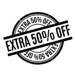 Extra 50 Off rubber stamp. Grunge design with dust scratches. Effects can be easily removed for a clean, crisp look. Color is easily changed.