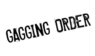 Gagging Order rubber stamp. Grunge design with dust scratches. Effects can be easily removed for a clean, crisp look. Color is easily changed.