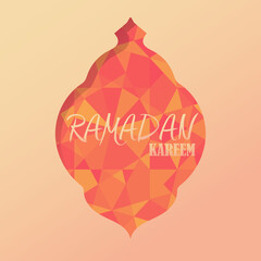 Ramadan greetings postcard with arabic lantern
