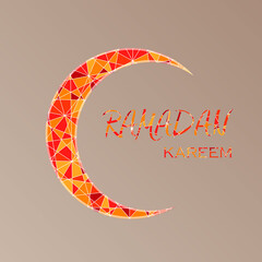 Ramadan greetings postcard with moon