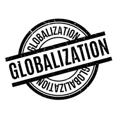Globalization rubber stamp. Grunge design with dust scratches. Effects can be easily removed for a clean, crisp look. Color is easily changed.