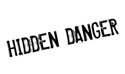 Hidden Danger rubber stamp. Grunge design with dust scratches. Effects can be easily removed for a clean, crisp look. Color is easily changed.