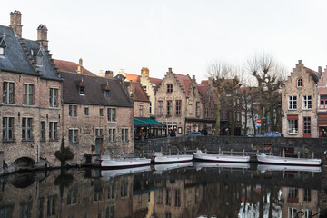 Naklejka na ściany i meble Beautiful houses in Brugge,Belgium