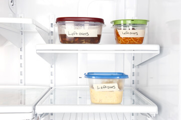 Leftovers in refrigerator