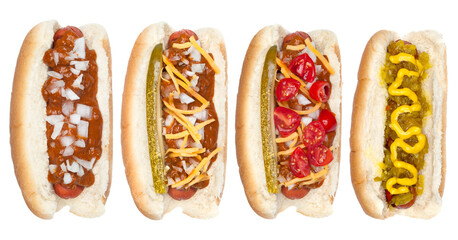 Collection of hotdogs