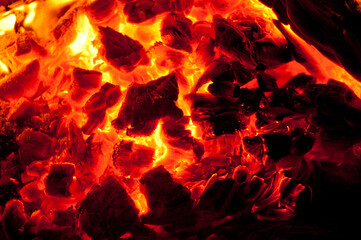 Fototapeta na wymiar Burning firewood