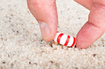 Candy stuck to carpet