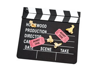 Naklejka premium Film slate on white