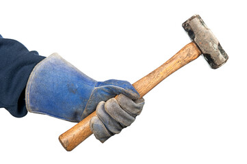 Man swinging hammer