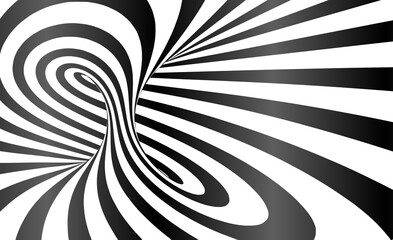 Vector twisted stripes optical illusion abstract background