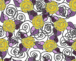 Elegant flowers fabric, seampless pattern. Vector illustration.