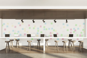 Dark sticky note office, side