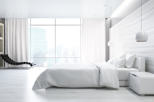 White bedroom, side