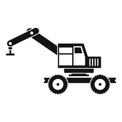 Crane truck icon simple
