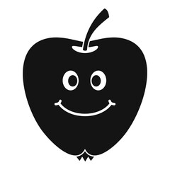Smiling apple icon simple