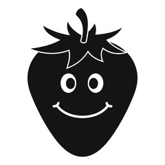 Ripe smiling strawberry icon simple