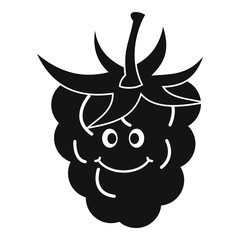 Ripe fresh smiling raspberry icon simple