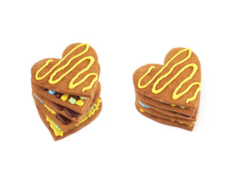 Heart shaped cookie isolated