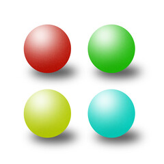 Glossy spheres paper on white.